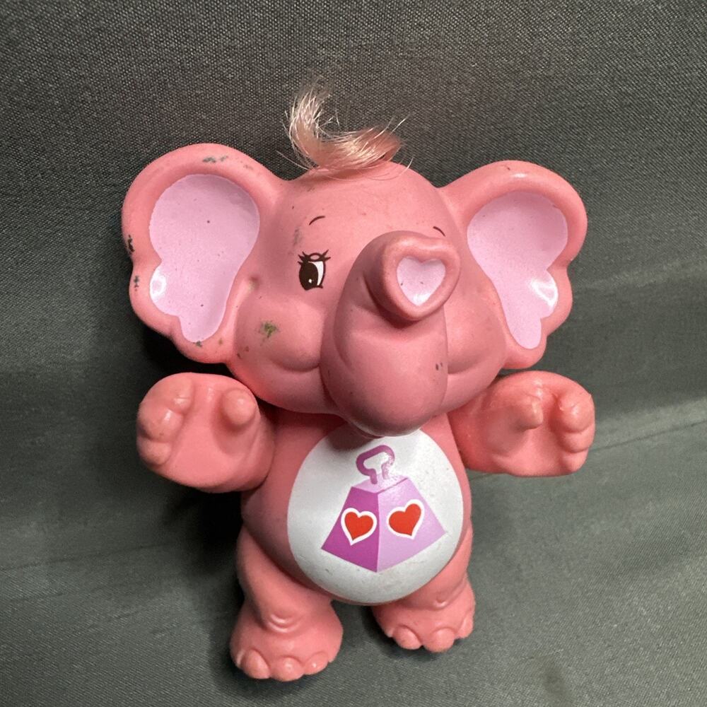 Vintage Care Bears Cousin Lotsa Heart Elephant Kenner 1985 Poseable Has Stains-